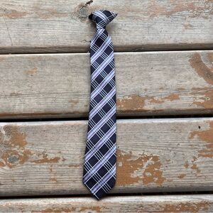 Kids Purple & Navy Blue Clip On Tie
